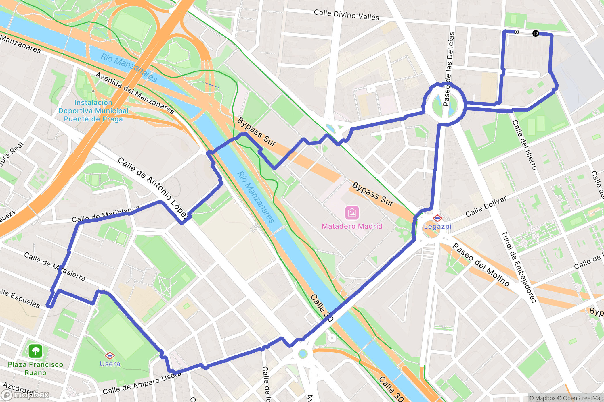Madrid : carte du parcours de randonnée - Spain