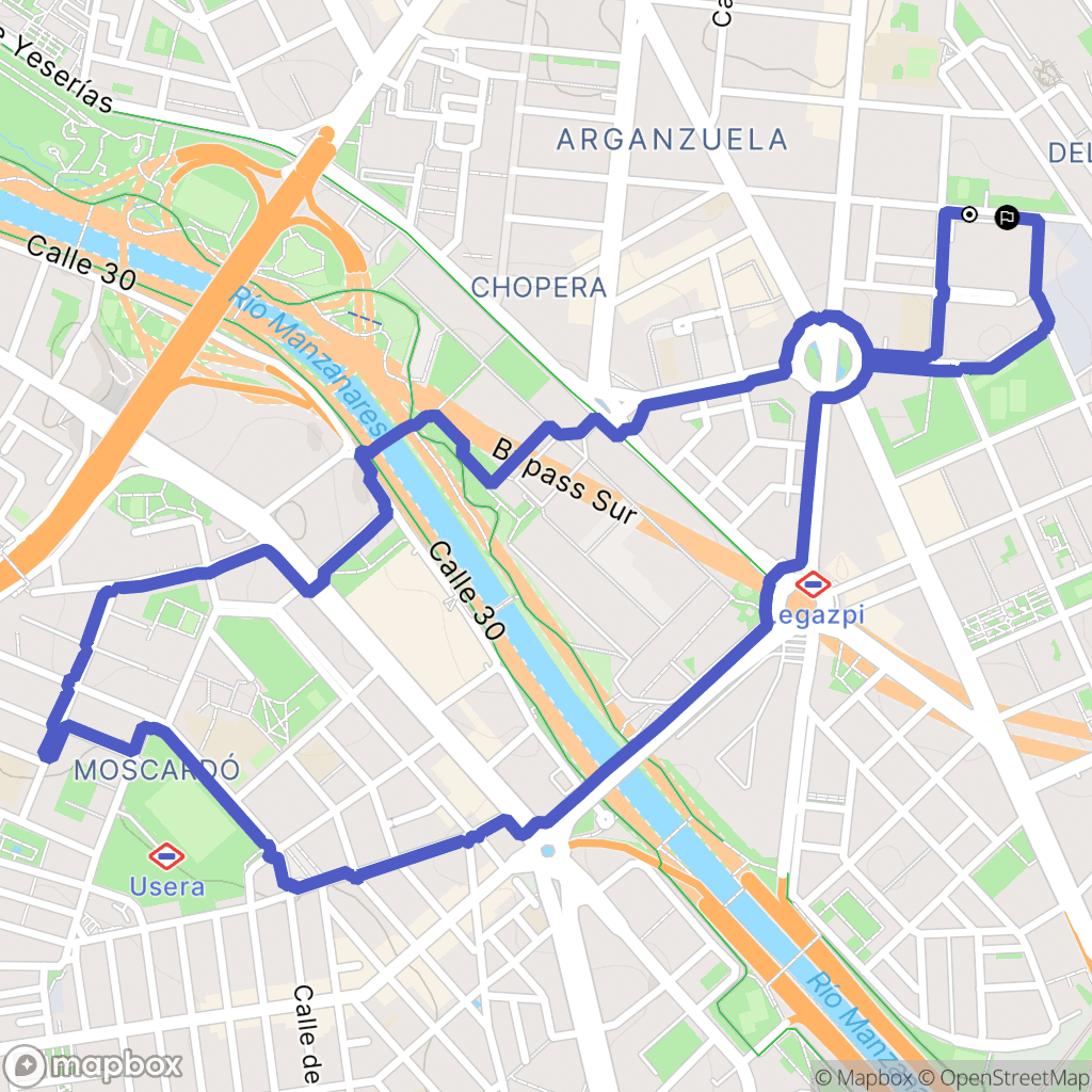 Madrid : carte du parcours de randonnée - Spain
