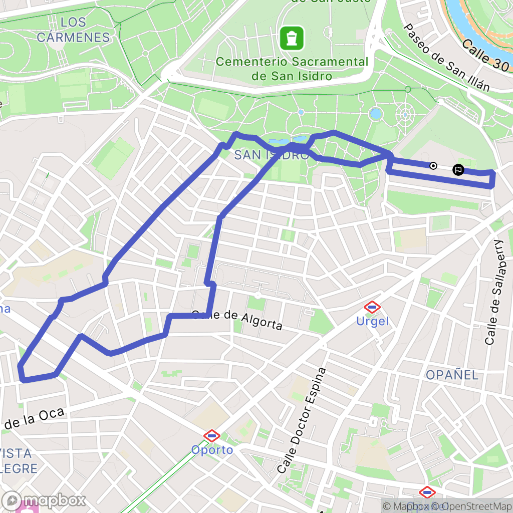 Madrid : carte du parcours de randonnée - Spain