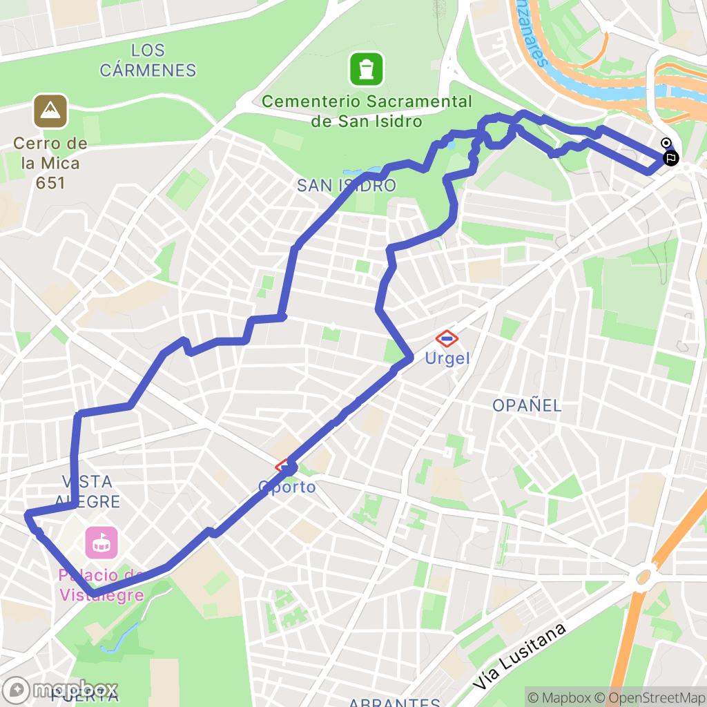 Madrid : carte du parcours de randonnée - Spain