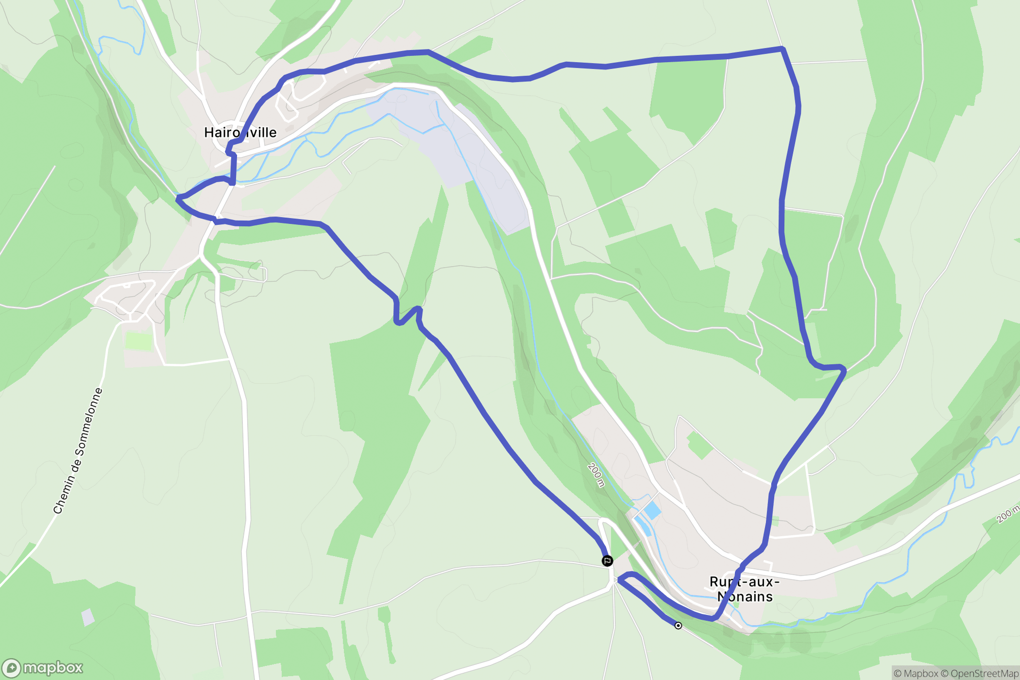 Rupt-aux-Nonains : carte du parcours de randonnée - France