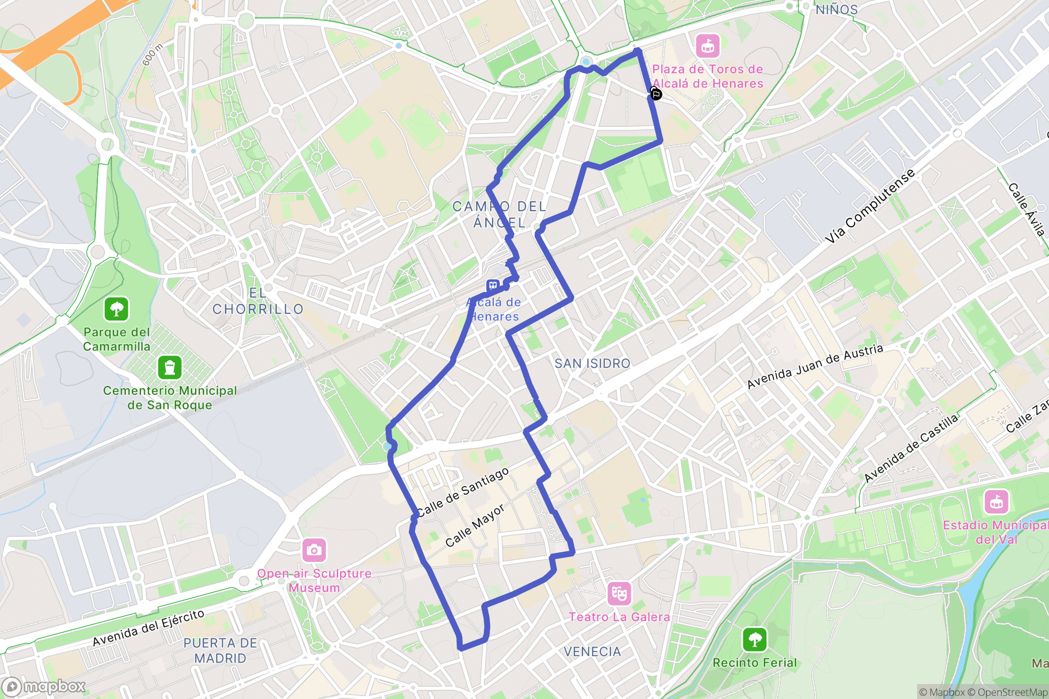 Alcalá de Henares : carte du parcours de randonnée - Spain