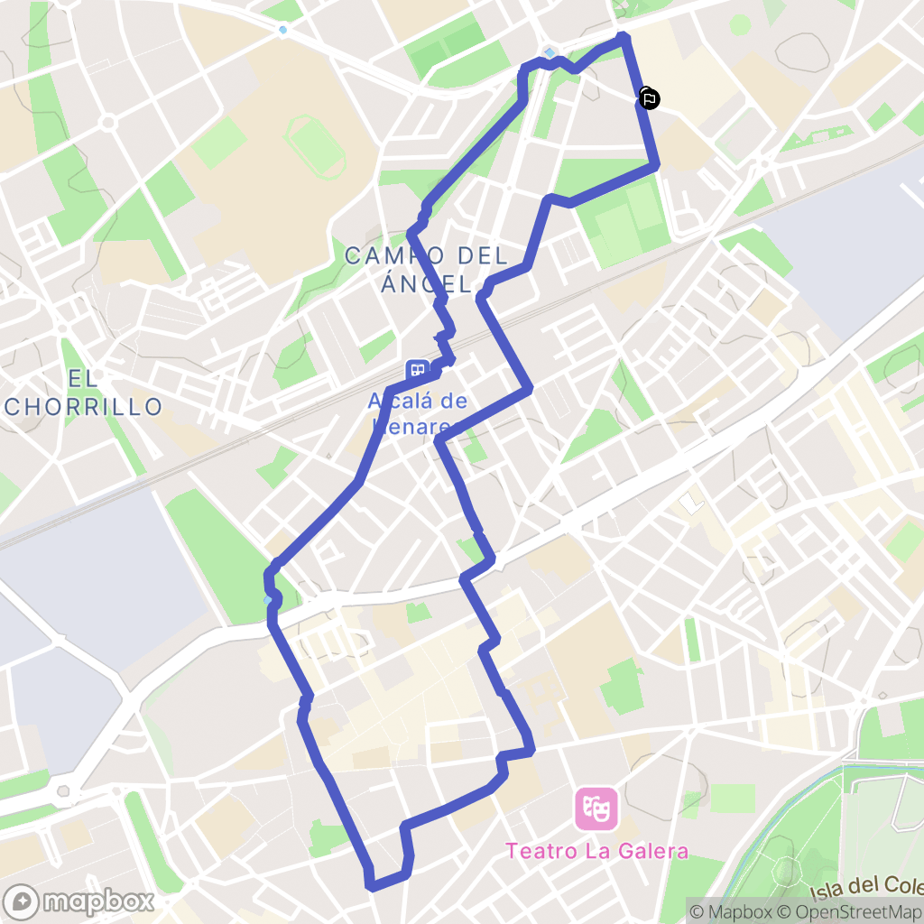Alcalá de Henares : carte du parcours de randonnée - Spain