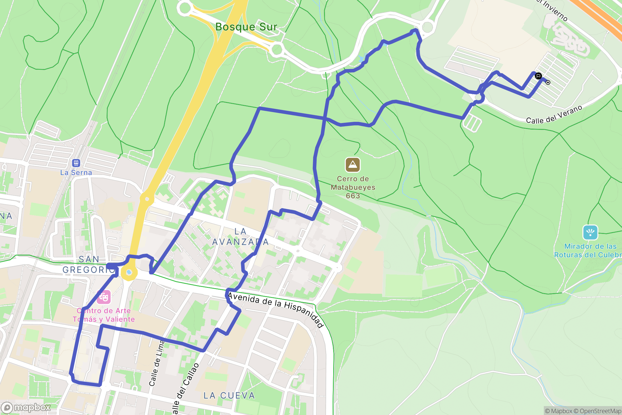 Fuenlabrada : carte du parcours de randonnée - Spain