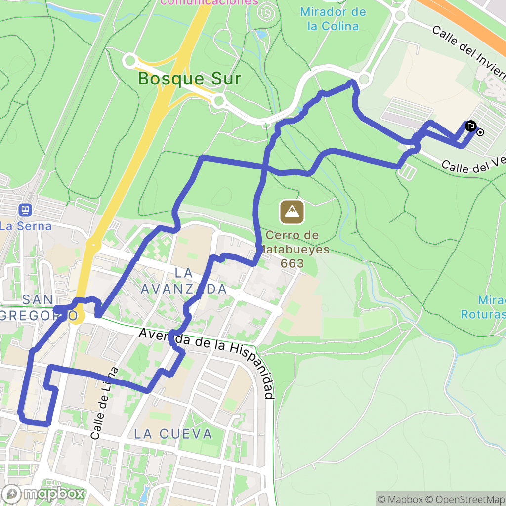 Fuenlabrada : carte du parcours de randonnée - Spain