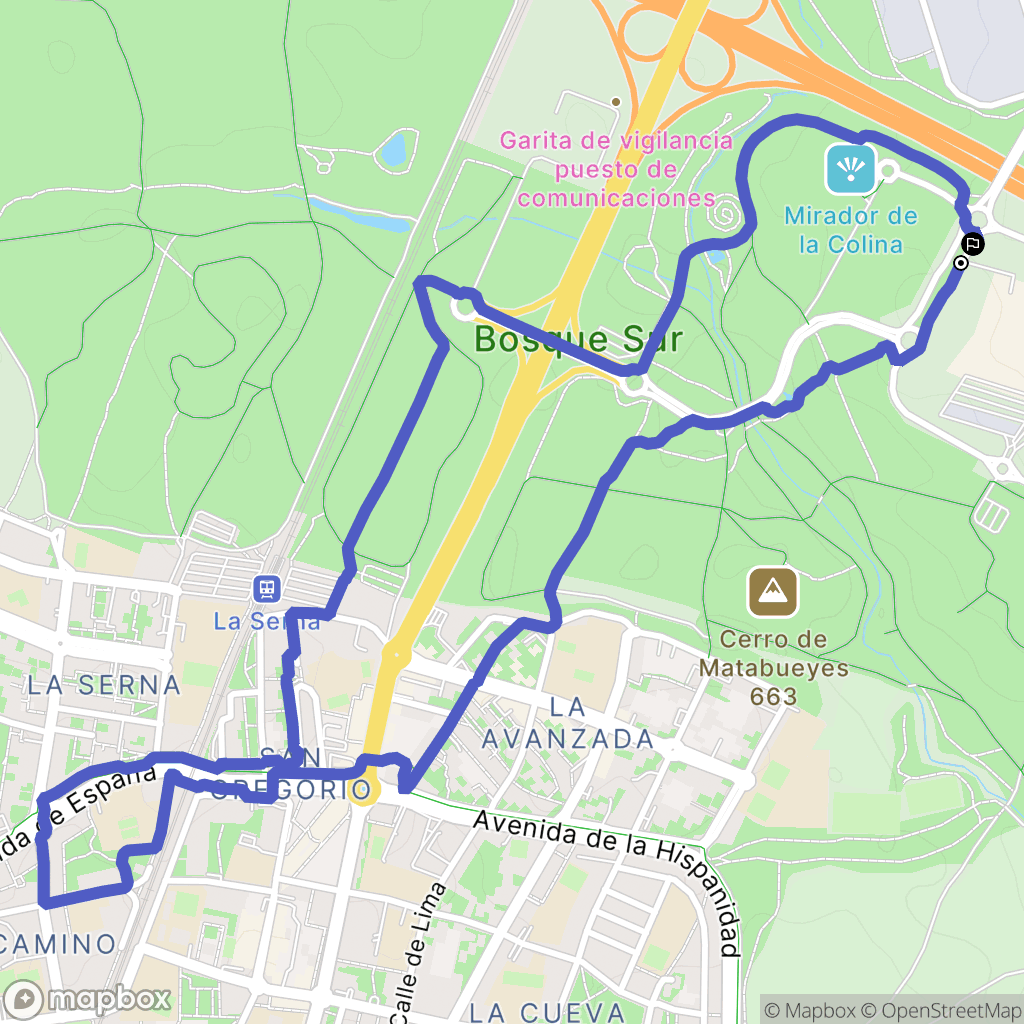 Leganés : carte du parcours de randonnée - Spain