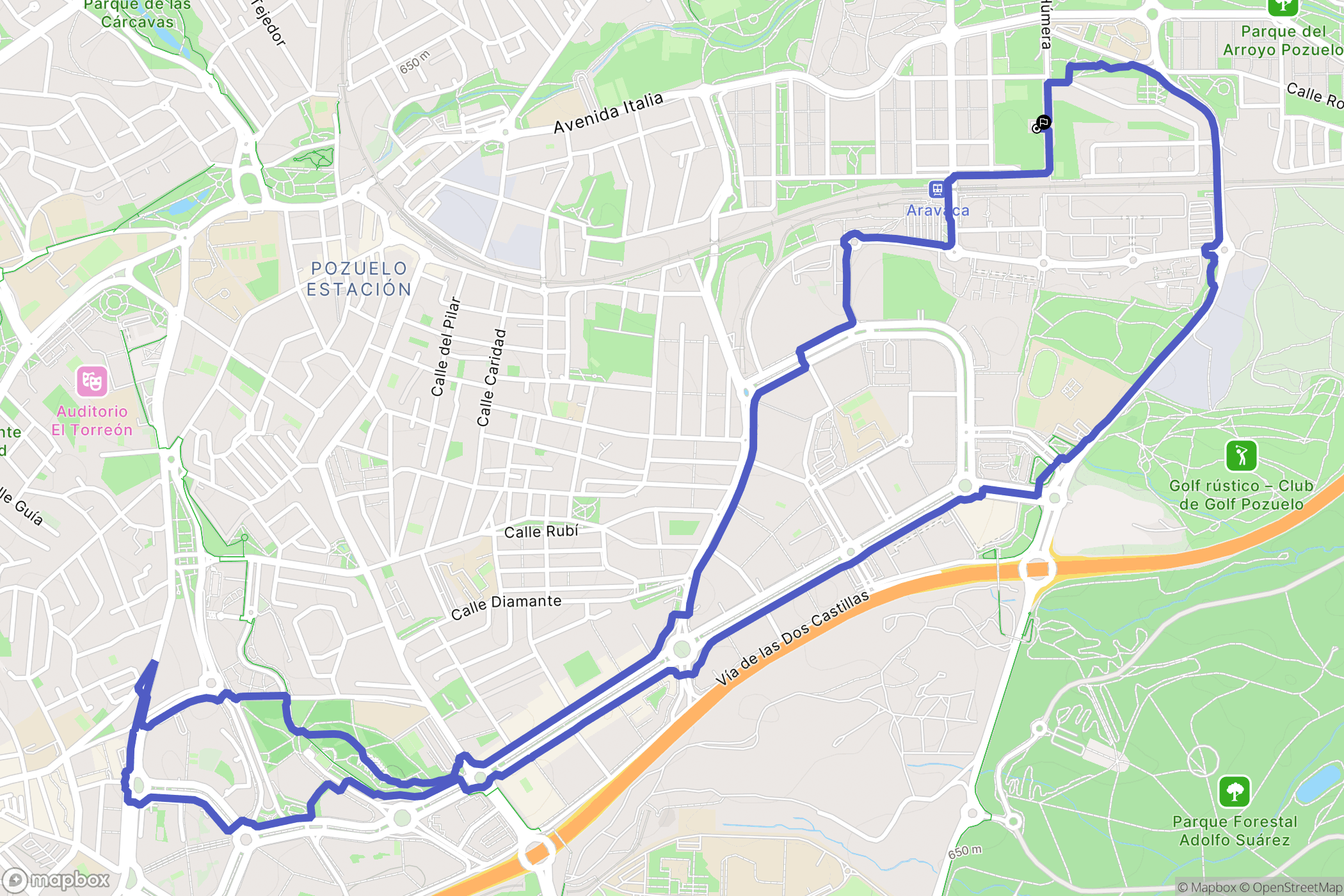 Madrid : carte du parcours de randonnée - Spain