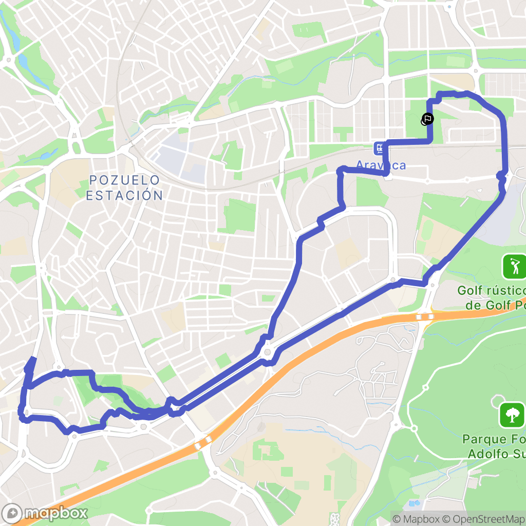 Madrid : carte du parcours de randonnée - Spain