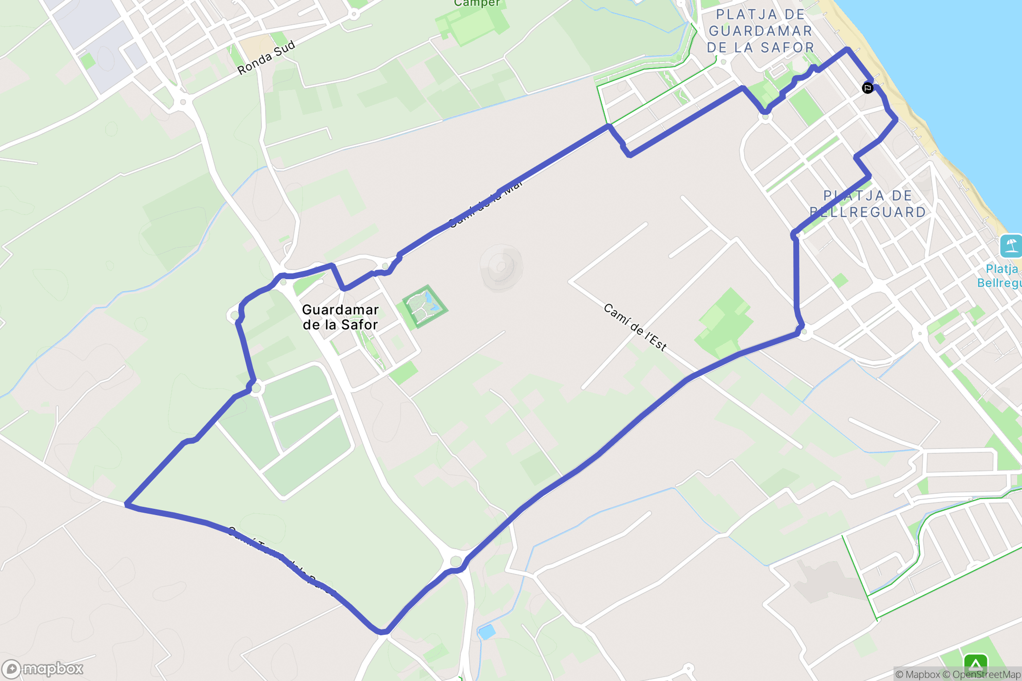 Bellreguard : carte du parcours de randonnée - Spain