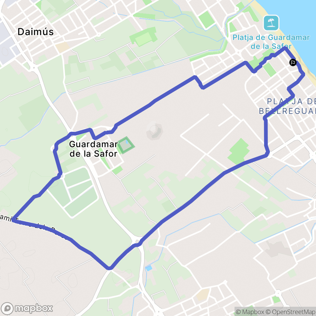 Bellreguard : carte du parcours de randonnée - Spain