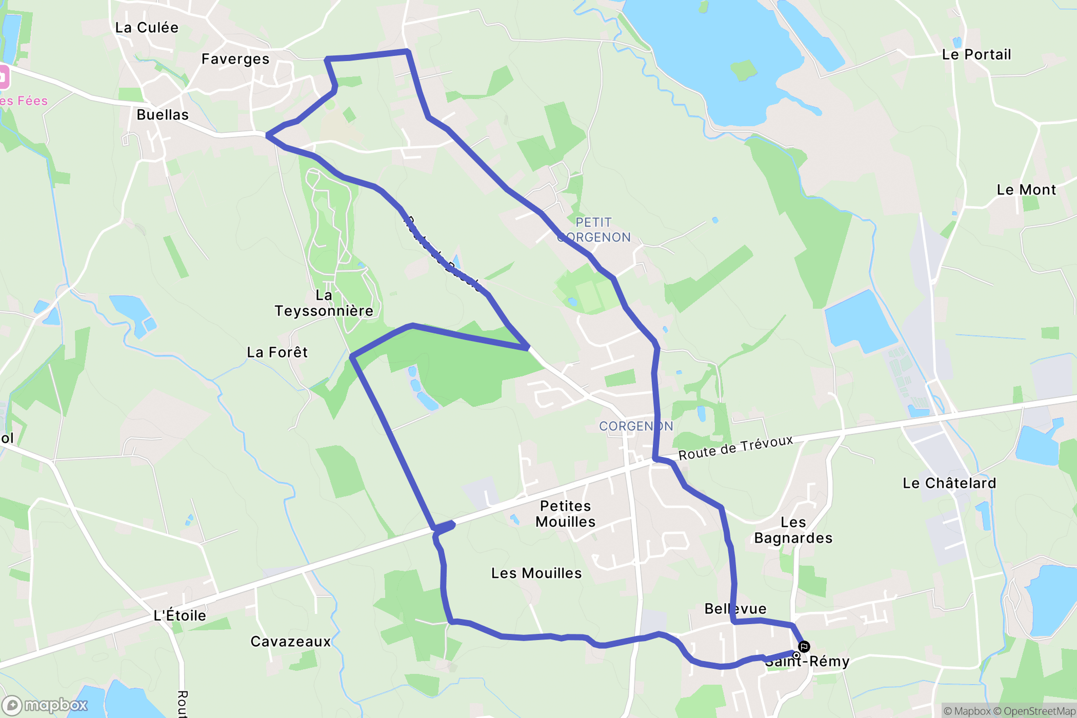 Saint-Rémy : carte du parcours de randonnée - France