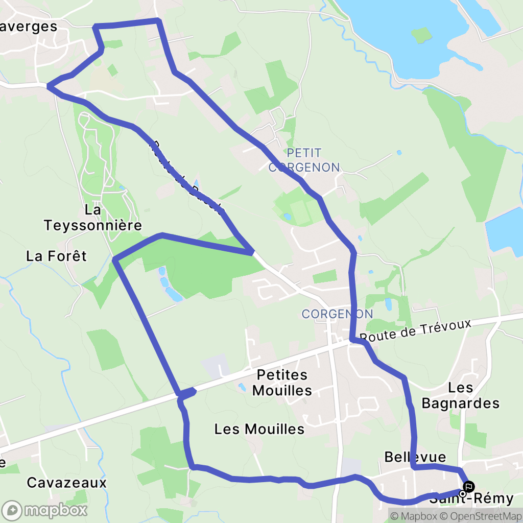 Saint-Rémy : carte du parcours de randonnée - France