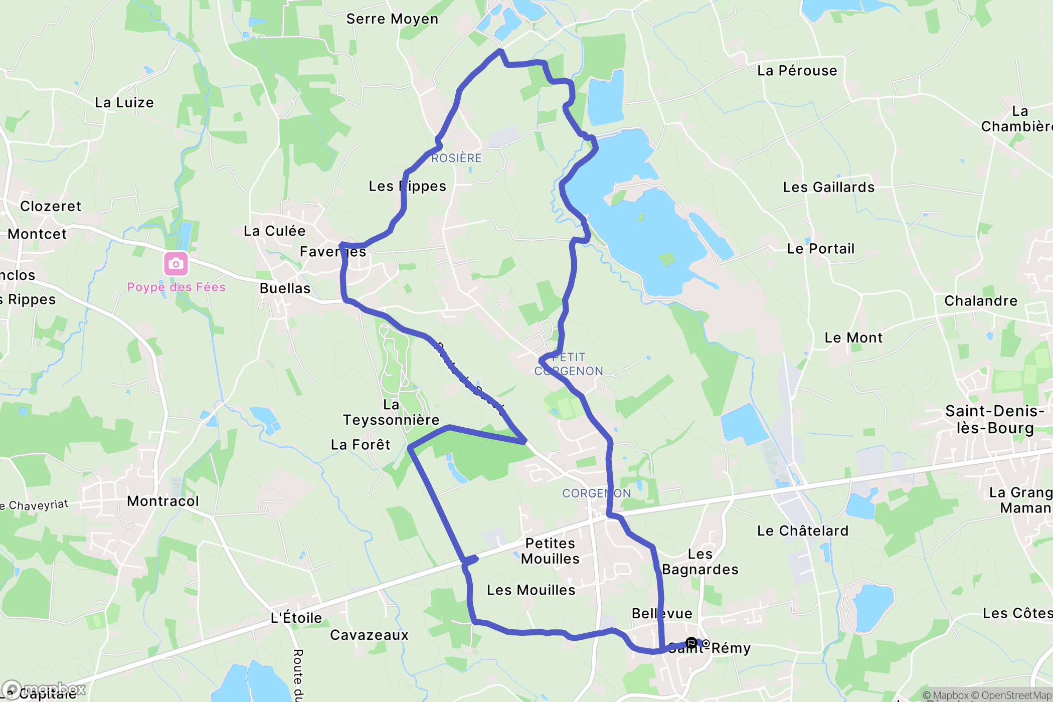 Saint-Rémy : carte du parcours de randonnée - France