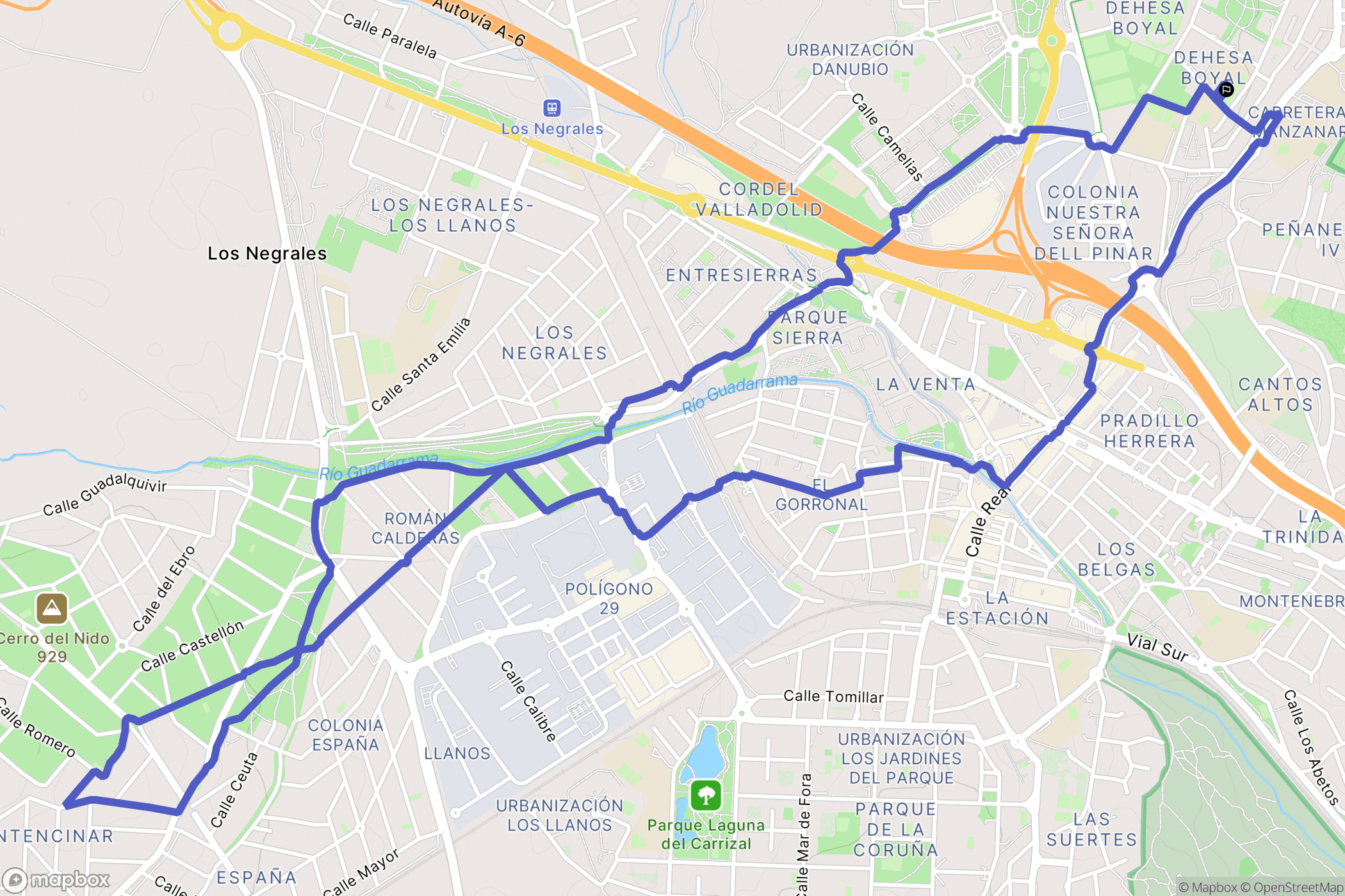 Collado Villalba : carte du parcours de randonnée - Spain