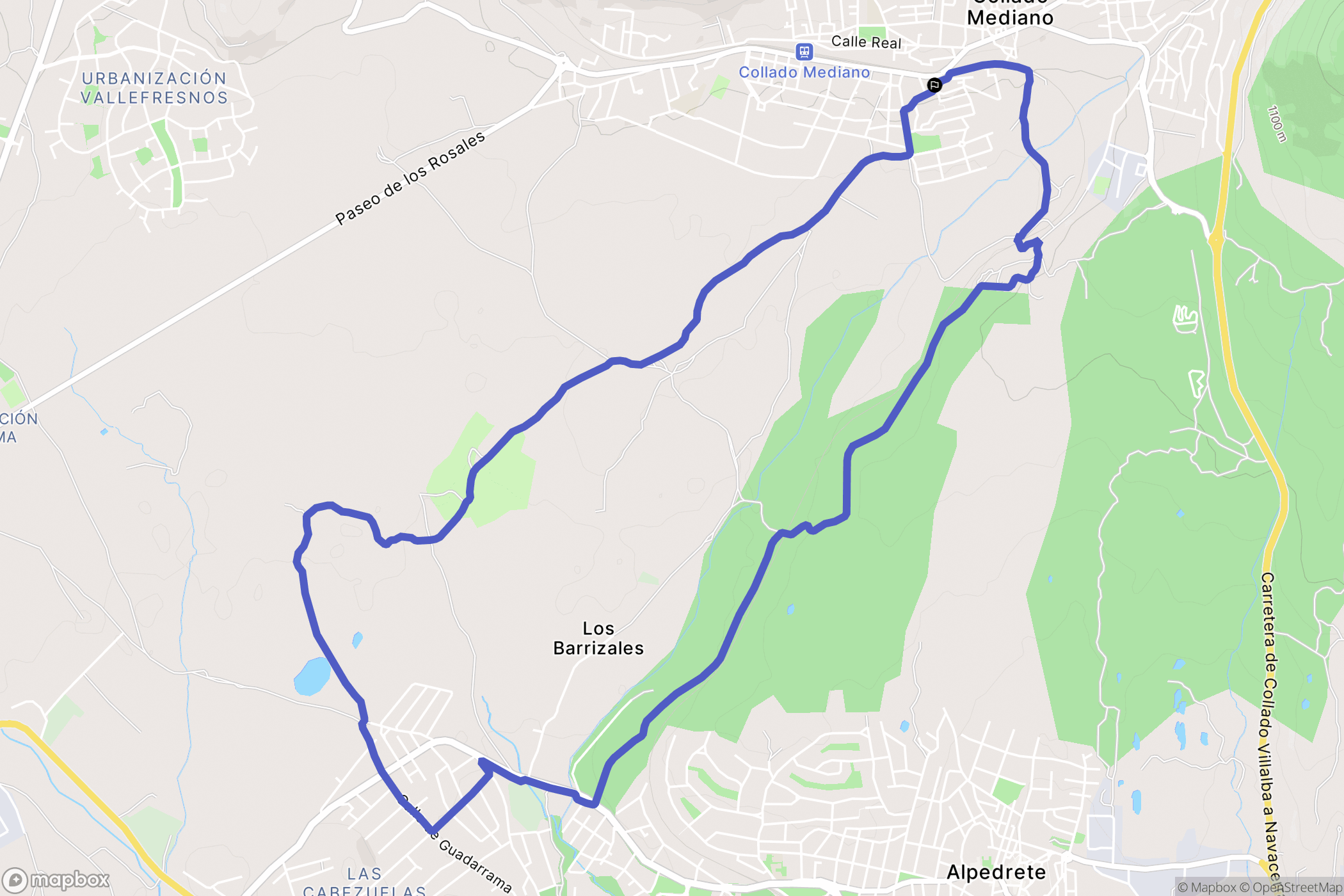 Collado Mediano : carte du parcours de randonnée - Spain
