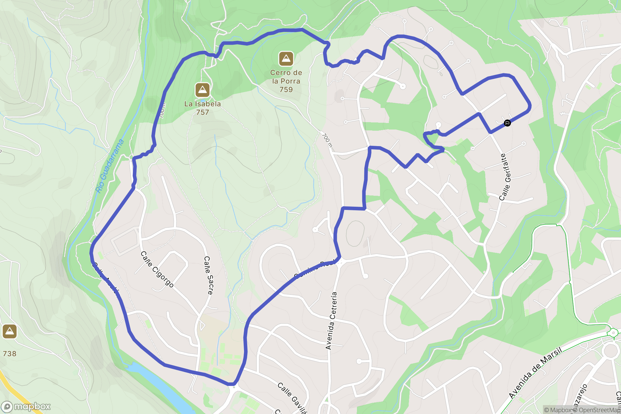 Las Rozas de Madrid : carte du parcours de randonnée - Spain