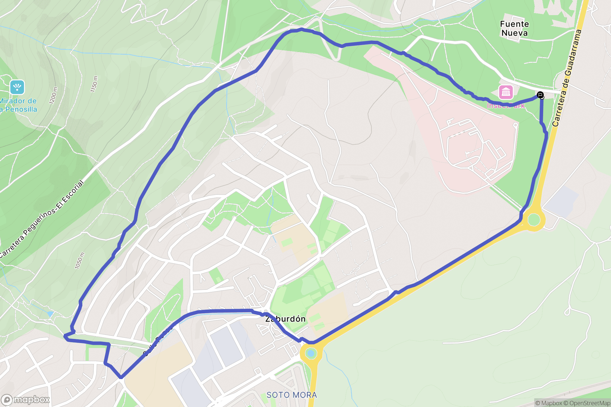 Felipe II : carte du parcours de randonnée - Spain