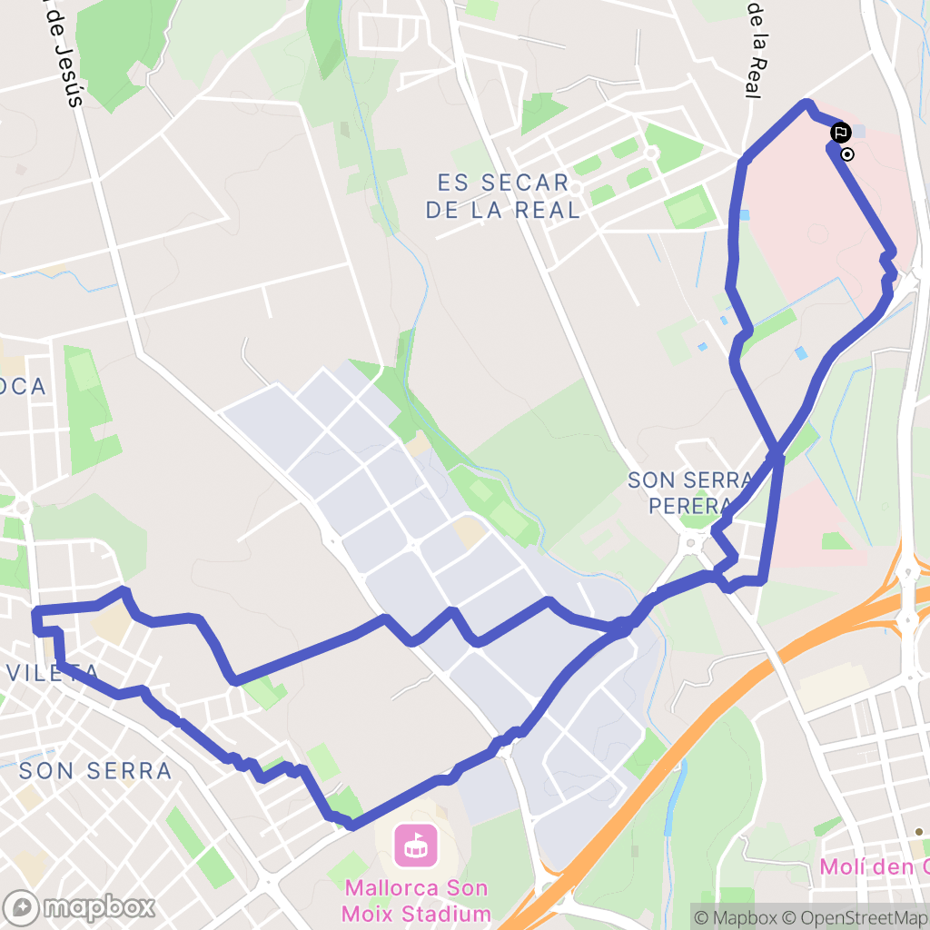 Palma : carte du parcours de randonnée - Spain