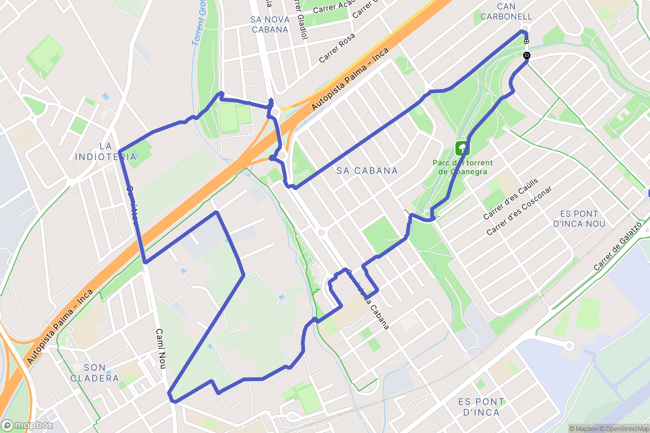 Marratxí : carte du parcours de randonnée - Spain