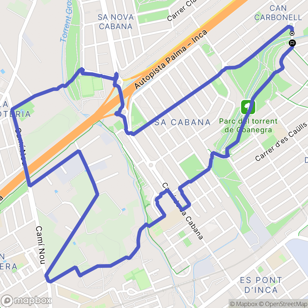 Marratxí : carte du parcours de randonnée - Spain