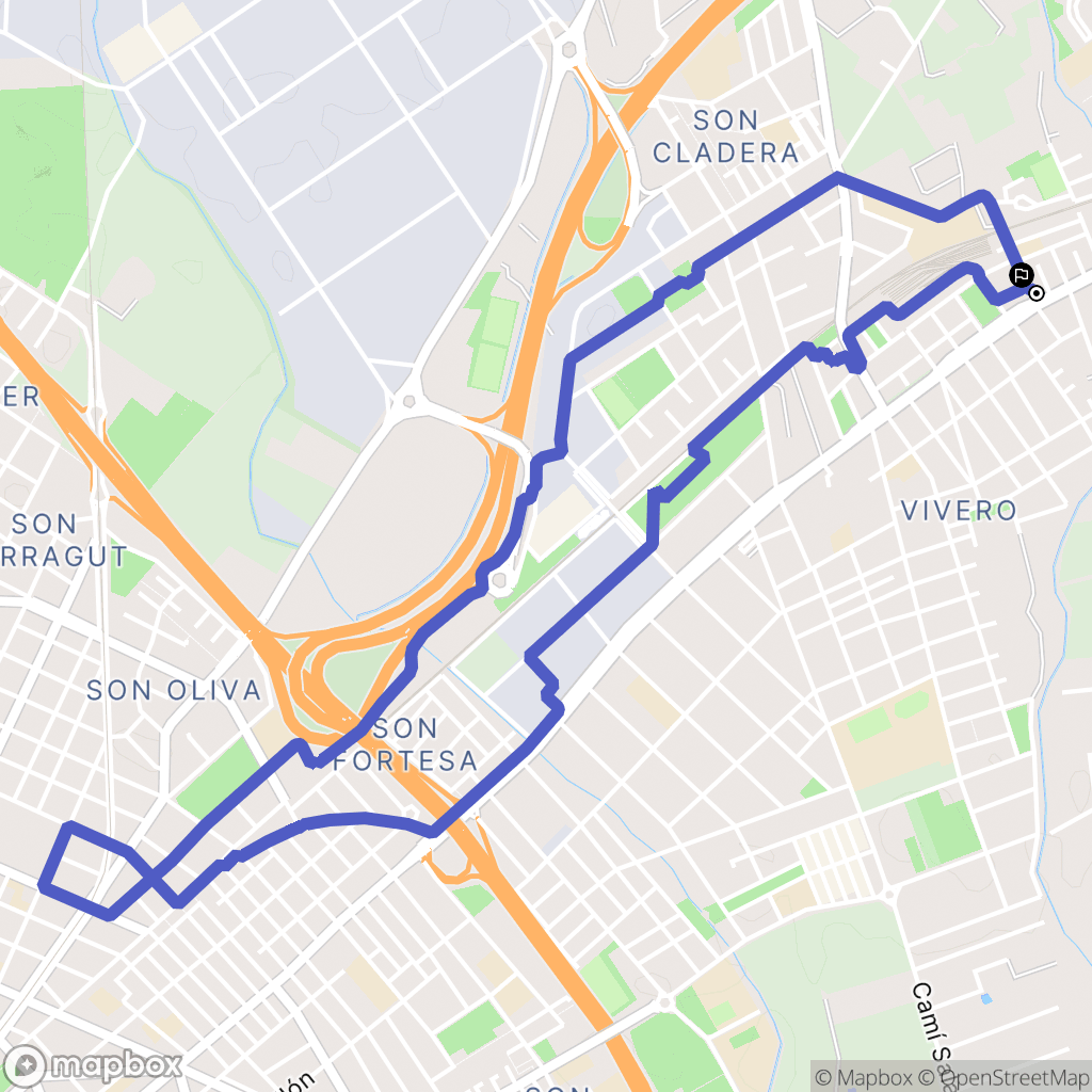 Palma : carte du parcours de randonnée - Spain