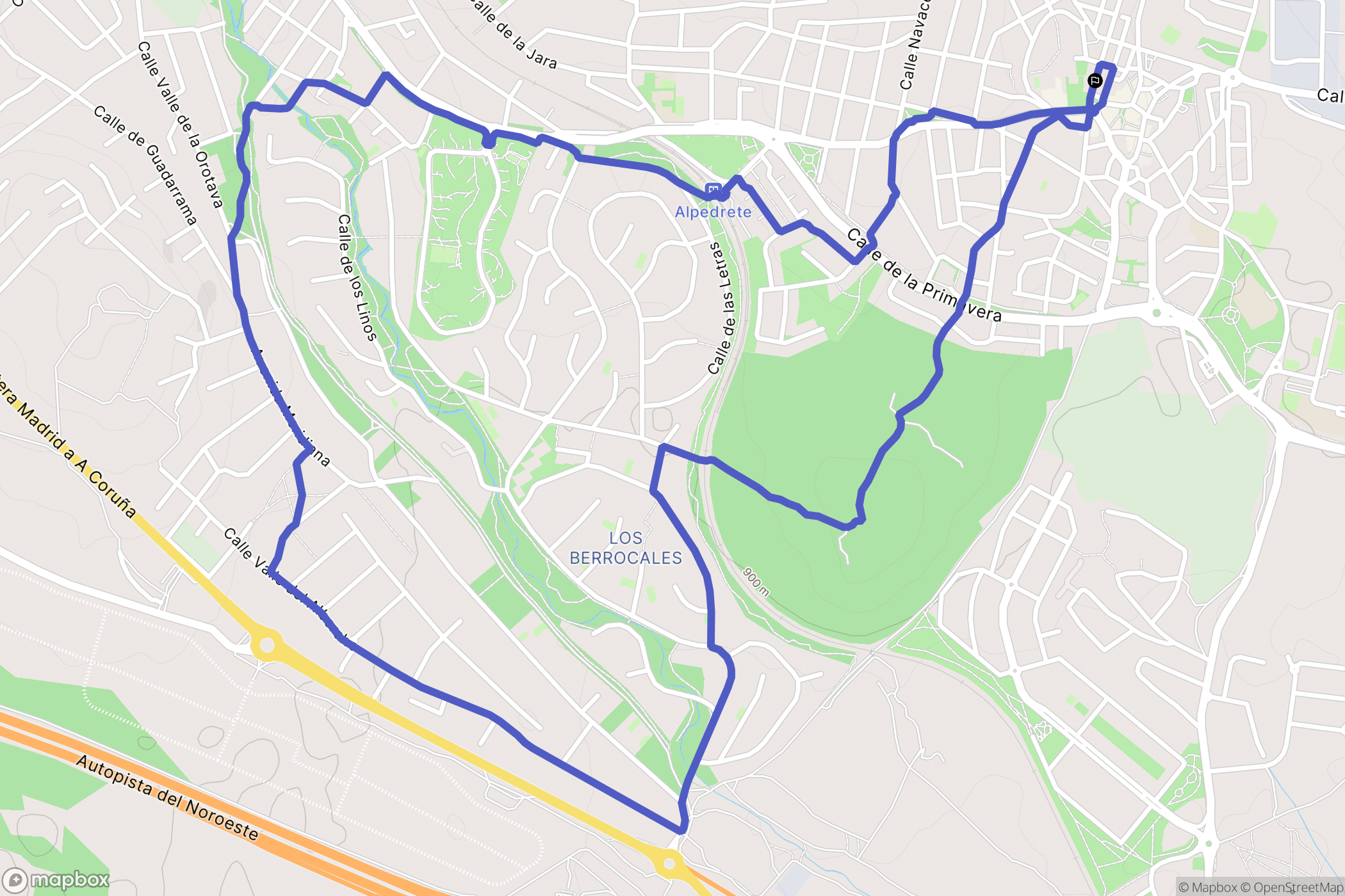 Alpedrete : carte du parcours de randonnée - Spain