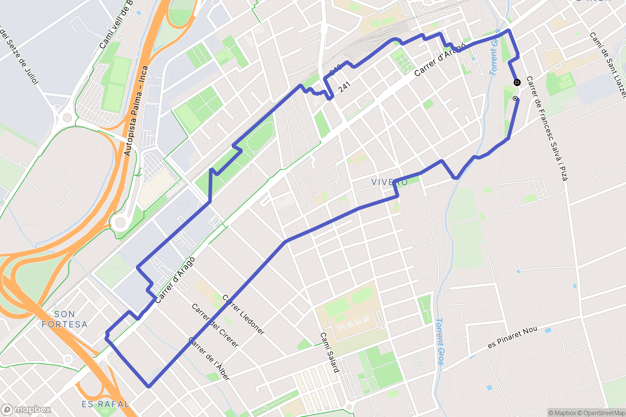 Marratxí : carte du parcours de randonnée - Spain