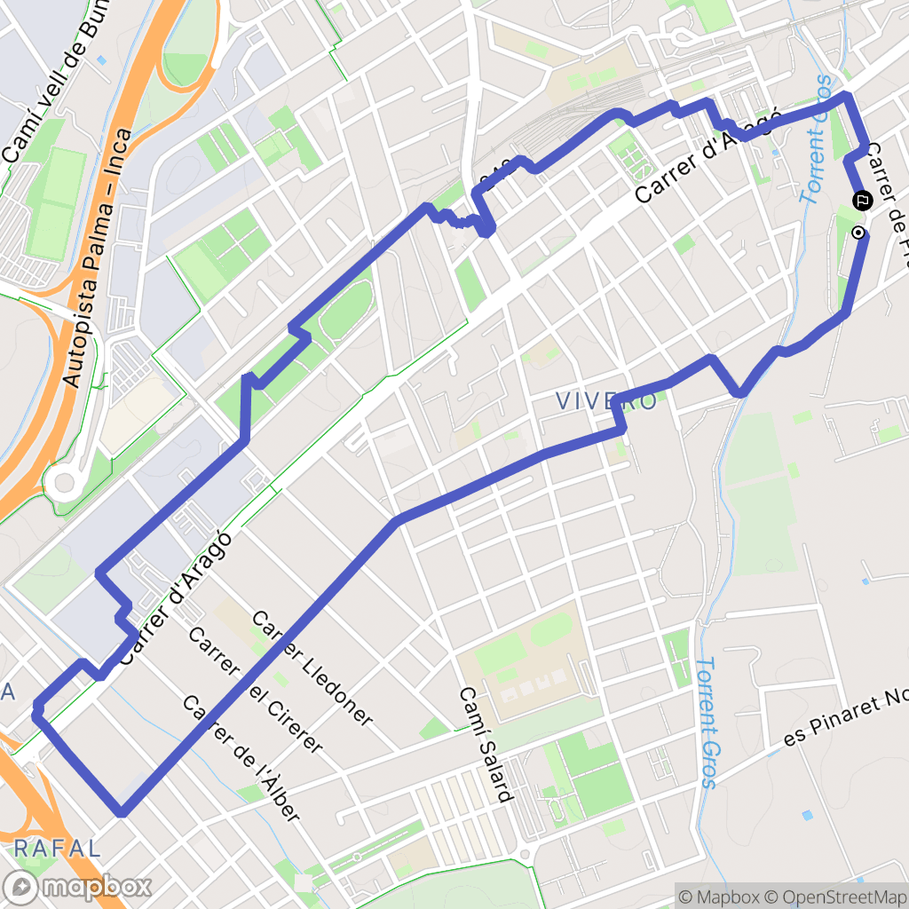 Marratxí : carte du parcours de randonnée - Spain