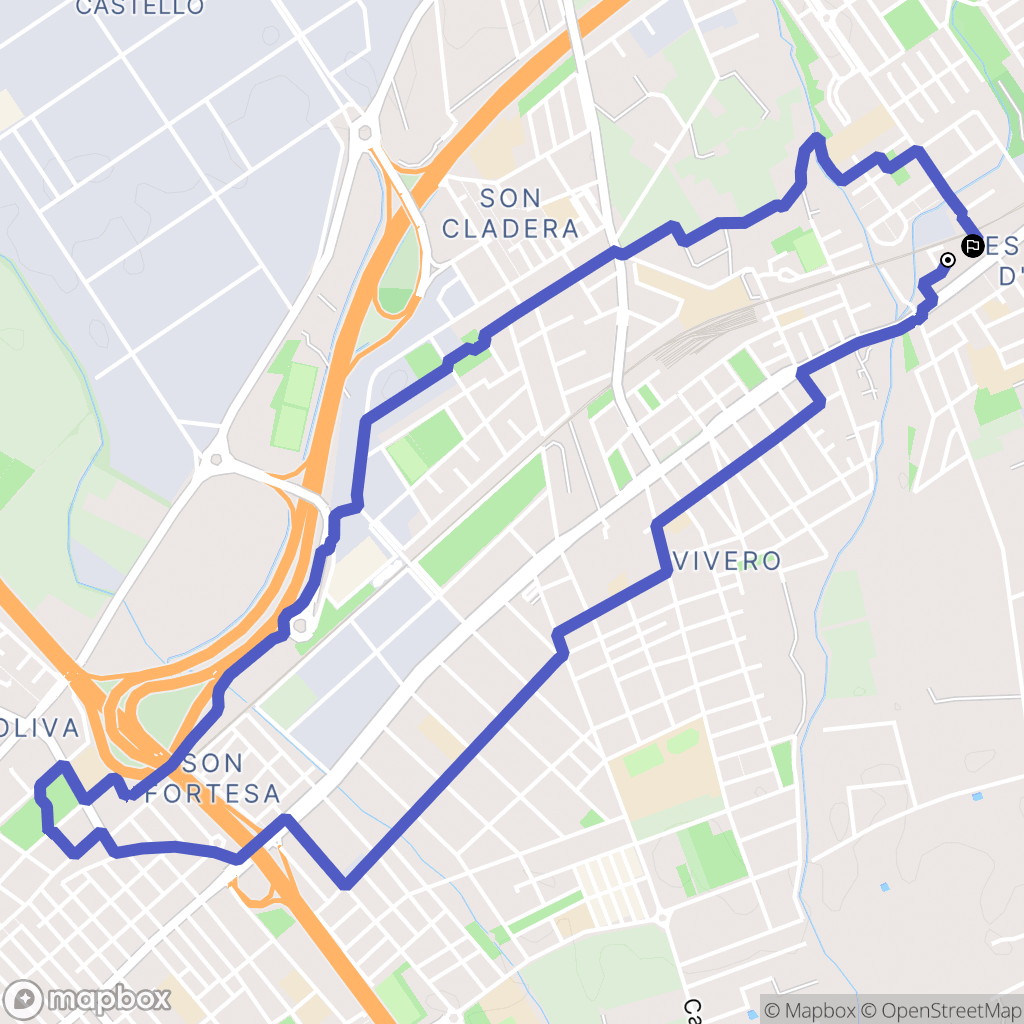 Marratxinet : carte du parcours de randonnée - Spain