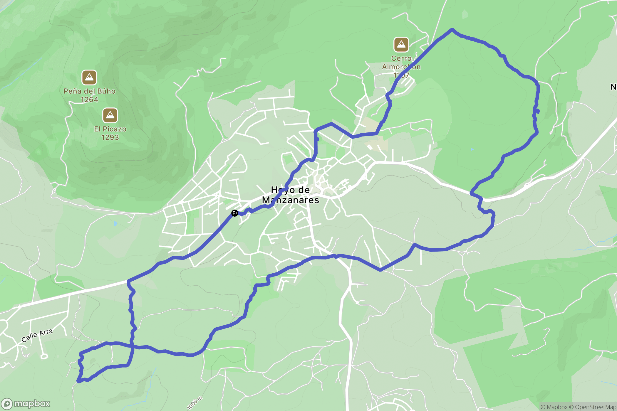 Hoyo de Manzanares : carte du parcours de randonnée - Spain