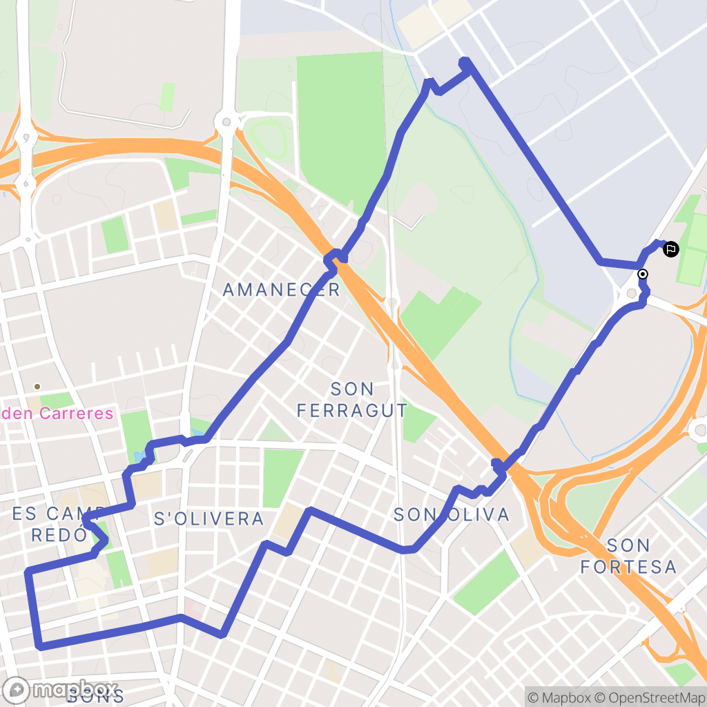 Son Castelló : carte du parcours de randonnée - Spain