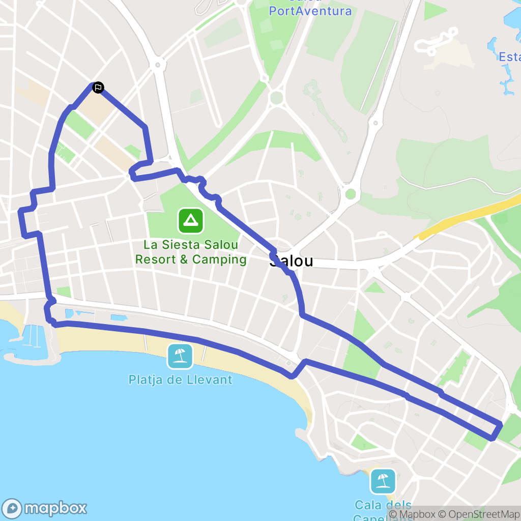 Salou : carte du parcours de randonnée - Spain