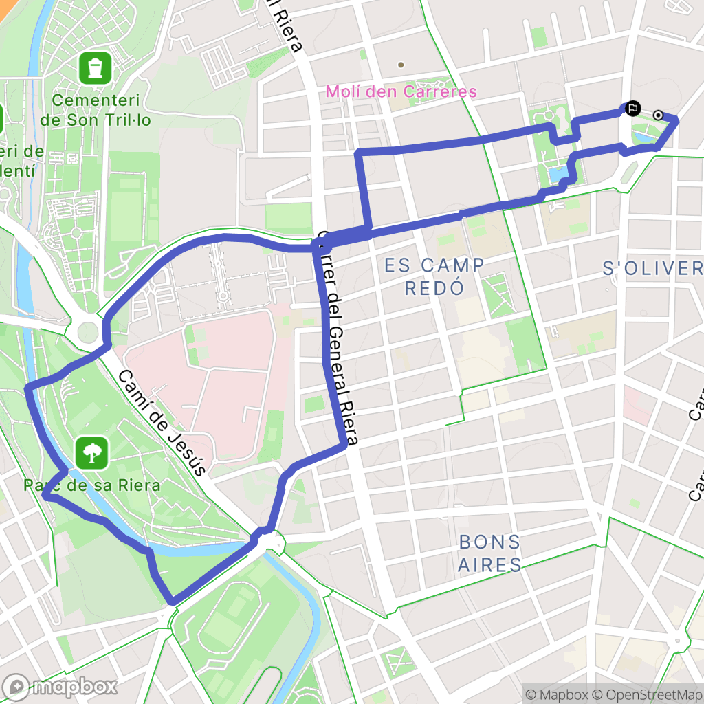 Palma : carte du parcours de randonnée - Spain