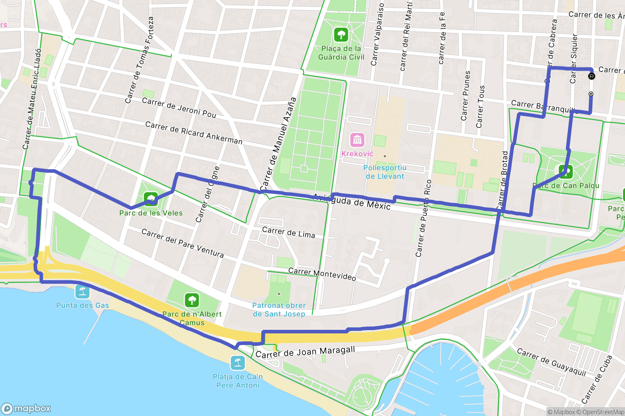 Palma : carte du parcours de randonnée - Spain