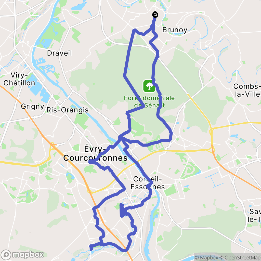 Yerres : carte du parcours de randonnée - France