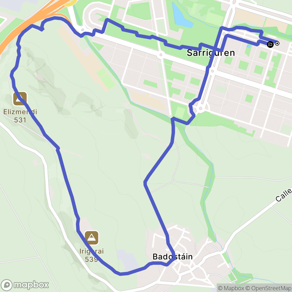 Sarriguren : carte du parcours de randonnée - Spain
