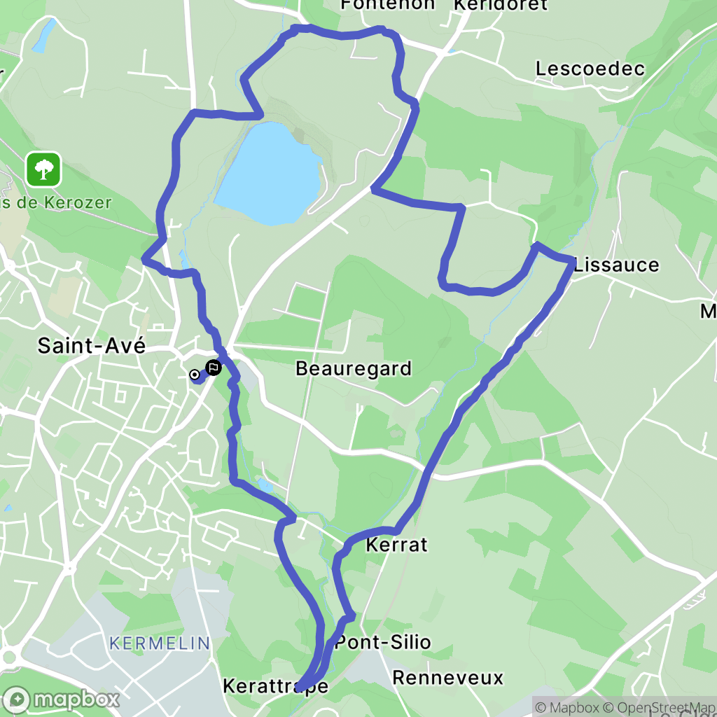 Saint-Avé : carte du parcours de randonnée - France