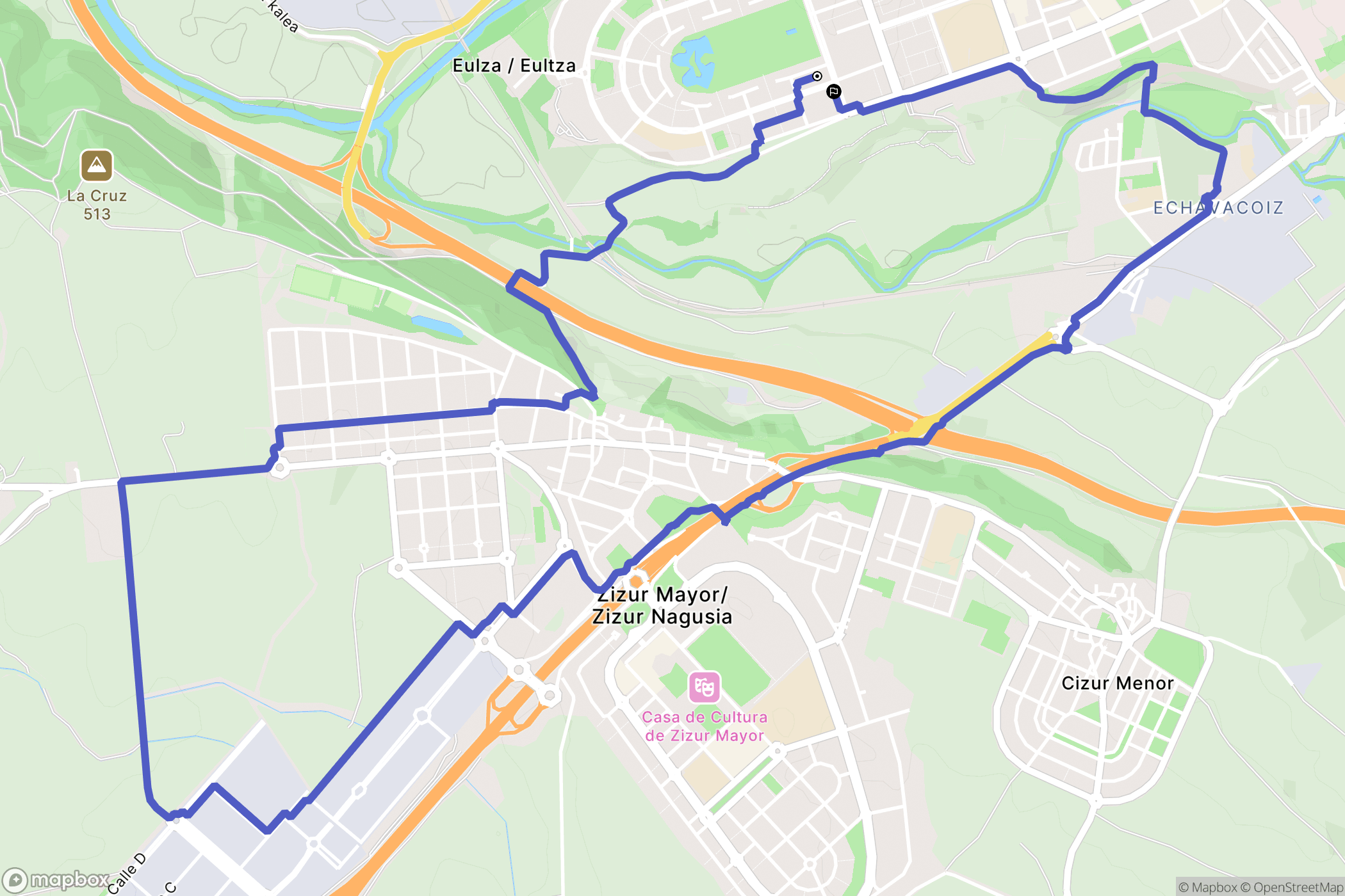 Barañáin : carte du parcours de randonnée - Spain