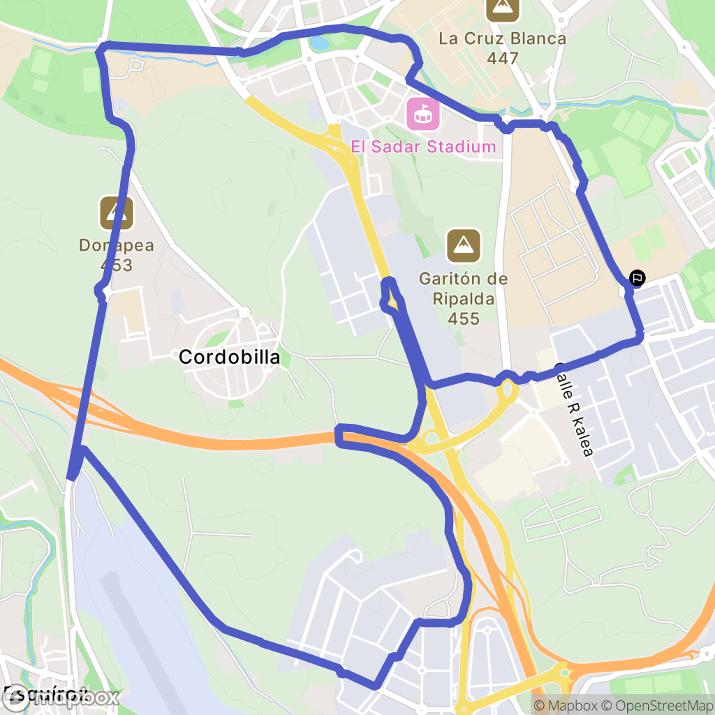 Pamplona : carte du parcours de randonnée - Spain