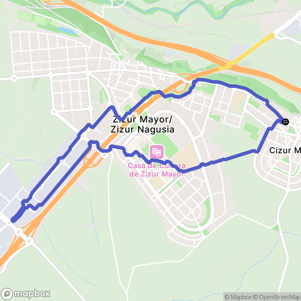 Cizur Menor : carte du parcours de randonnée - Spain
