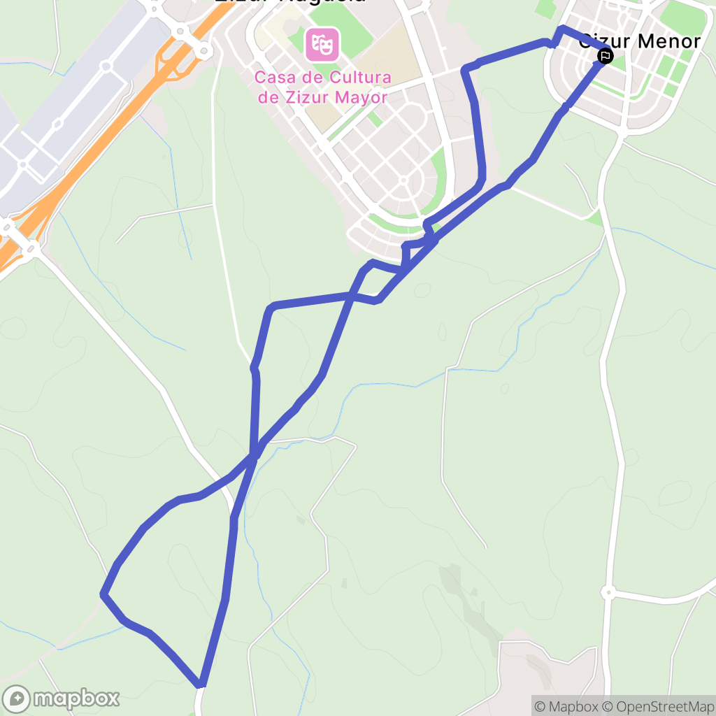 Cizur Menor : carte du parcours de randonnée - Spain