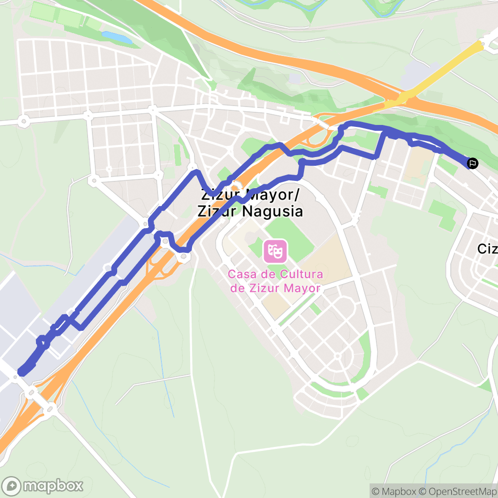 Cizur Menor : carte du parcours de randonnée - Spain