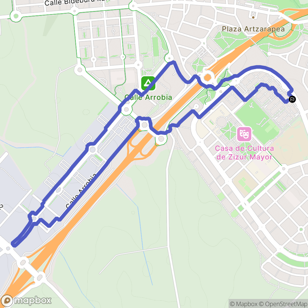 Zizur Mayor : carte du parcours de randonnée - Spain
