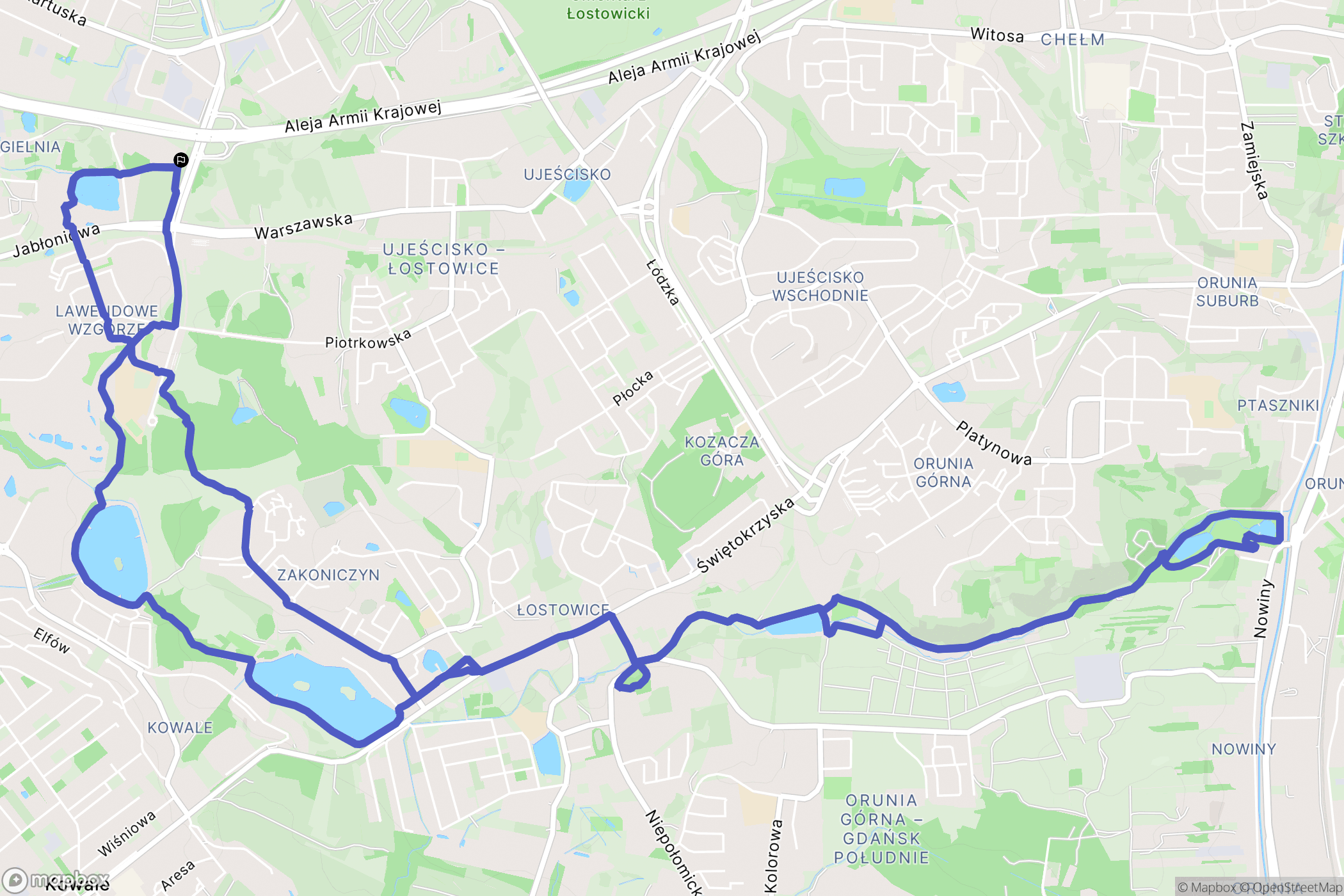 Gdańsk: mapa trasy - Poland