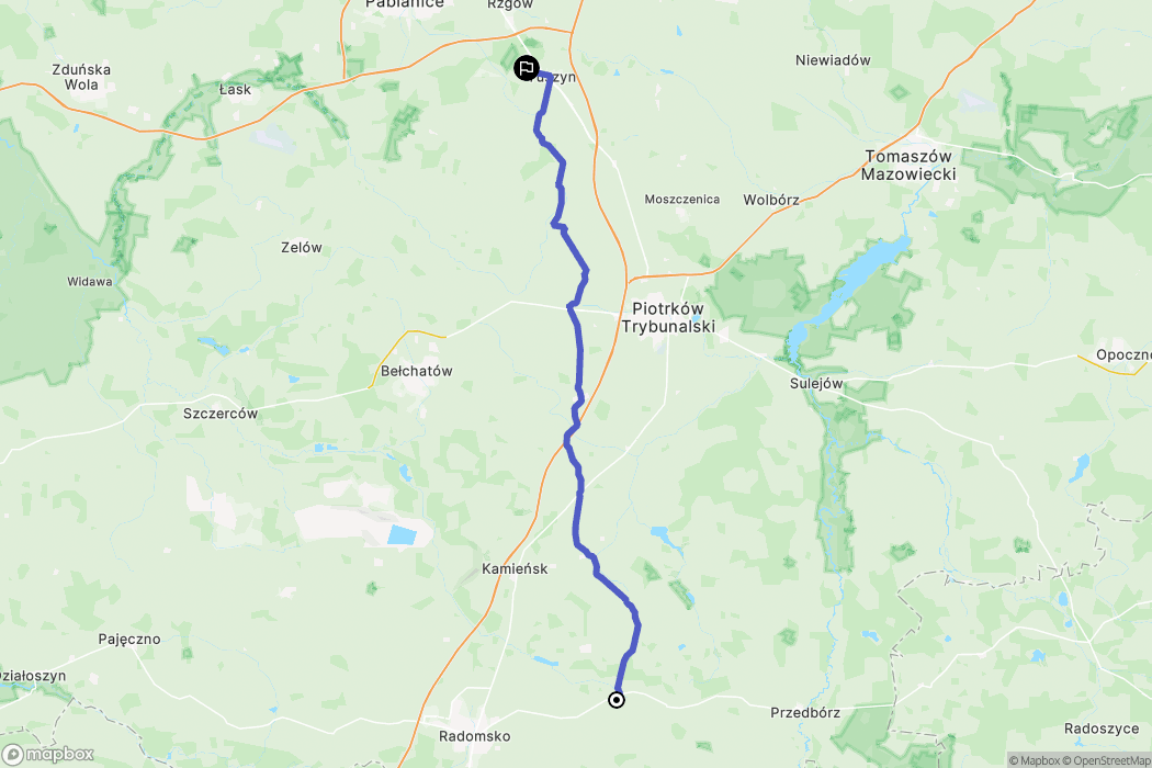Kodrąb: mapa trasy - Poland