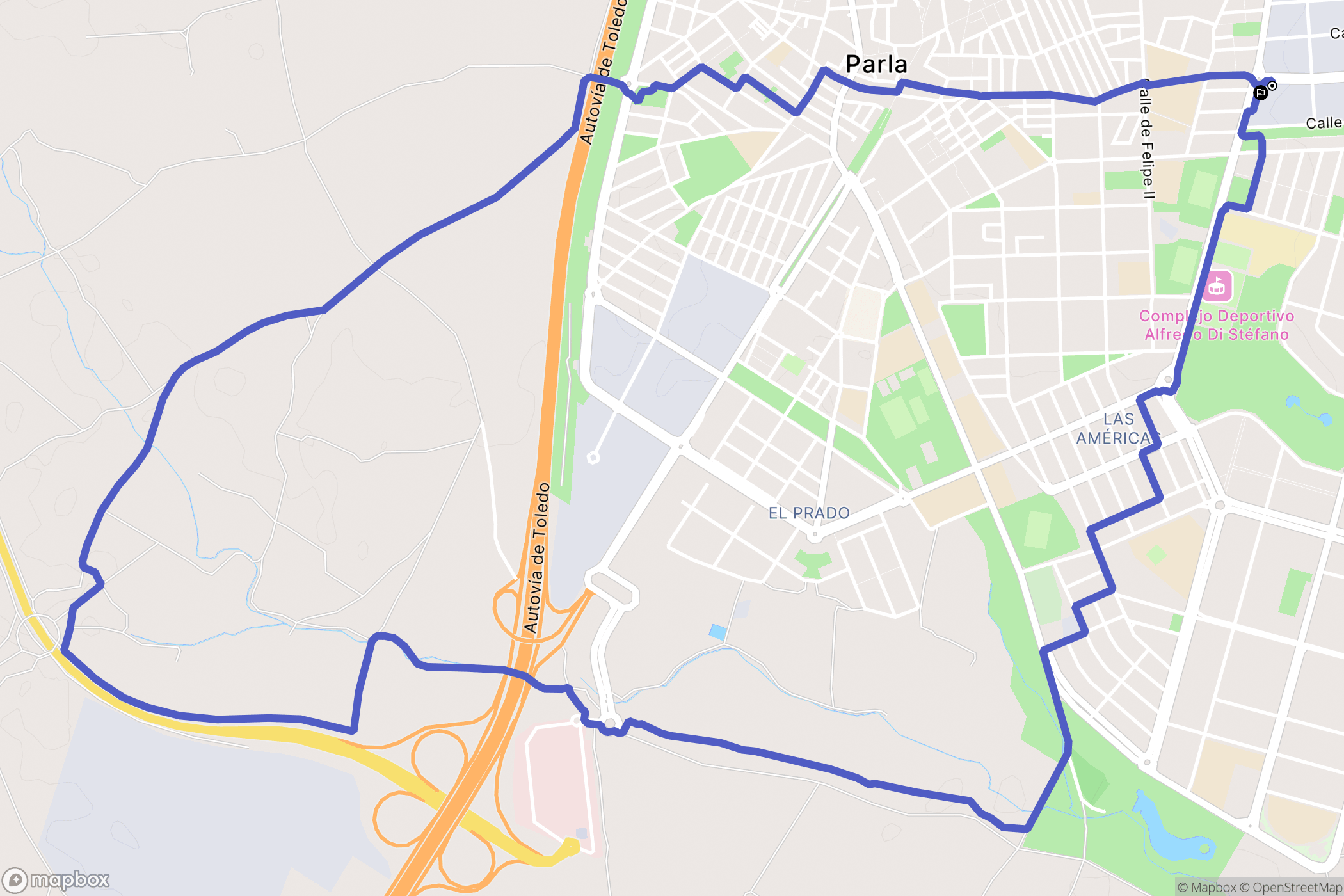 Parla : carte du parcours de randonnée - Spain