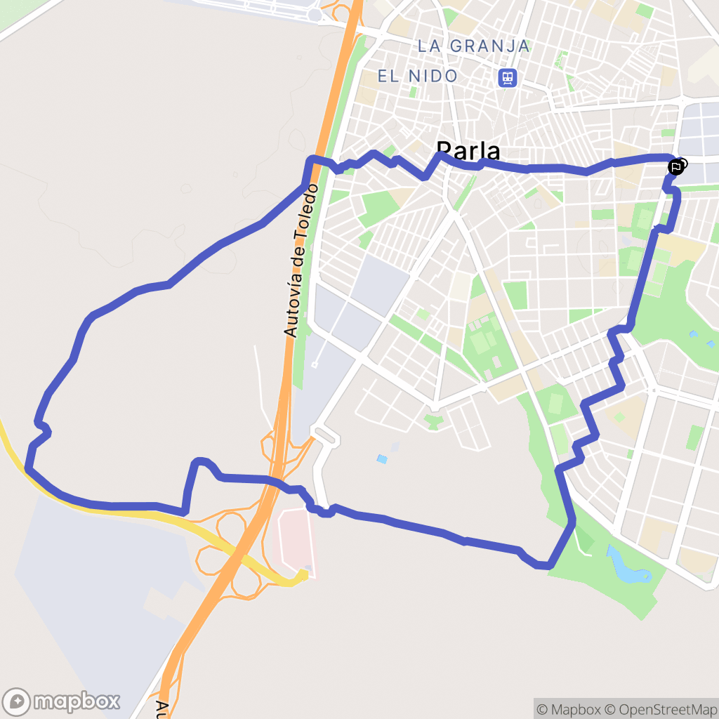 Parla : carte du parcours de randonnée - Spain