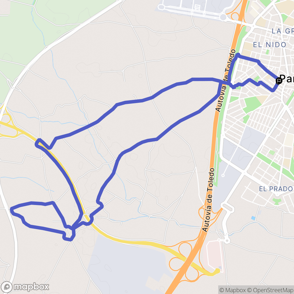 Parla : carte du parcours de randonnée - Spain