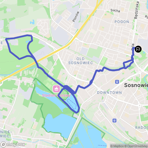 Sosnowiec: mapa trasy - Poland