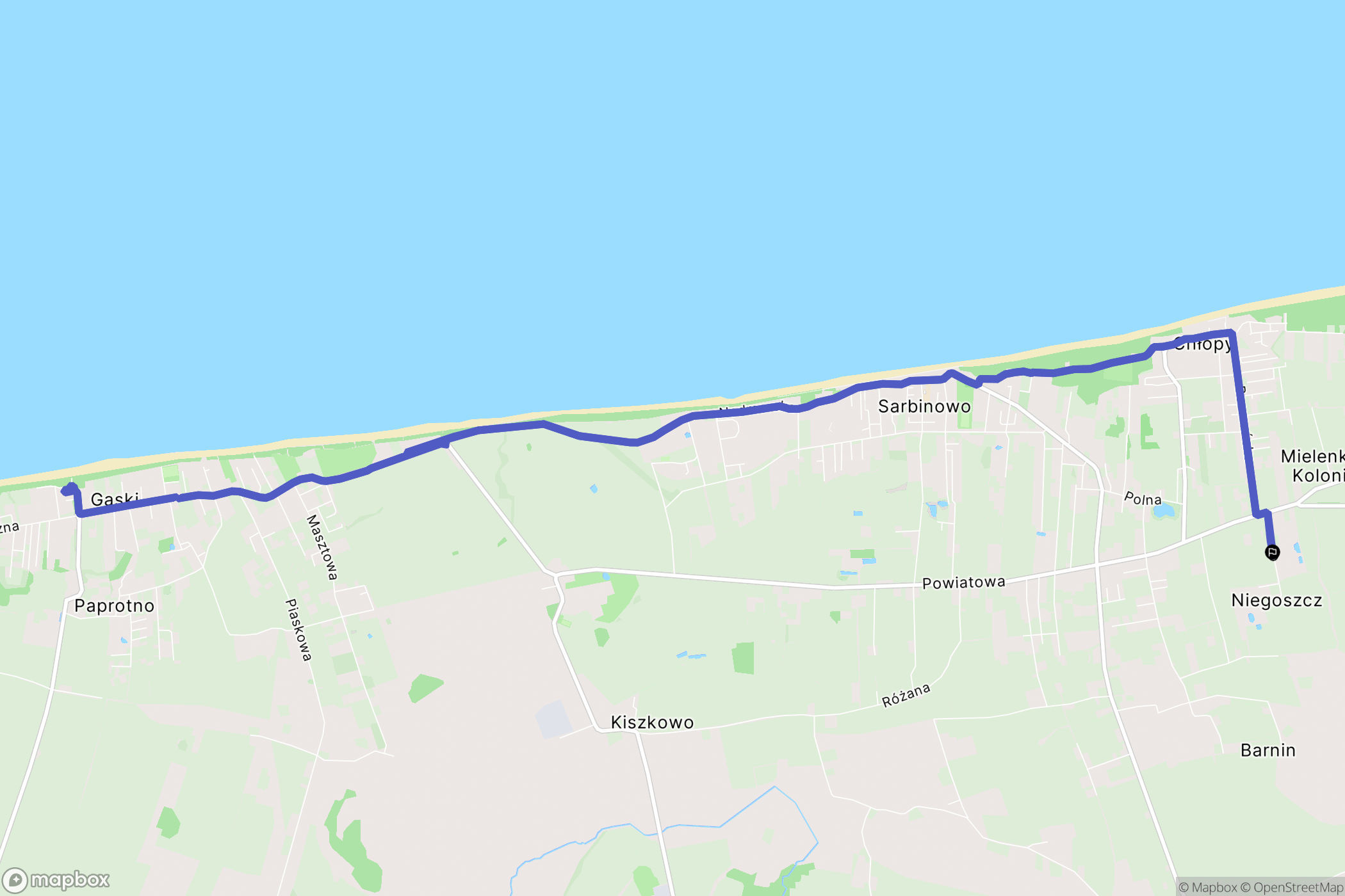 Niegoszcz: mapa trasy - Poland